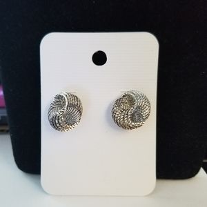 NEW Alfani Earrings Silver Ring Knots BNWT
